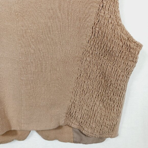 Kori, Women's Linen Blend Vest Button Down Front, Size Large, runs small Boho - Picture 8 of 15